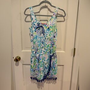 Lilly Pulitzer Jarrett Romper Resort White Shell Beach size XS